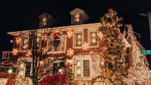 a house covered in decorative christmas lights